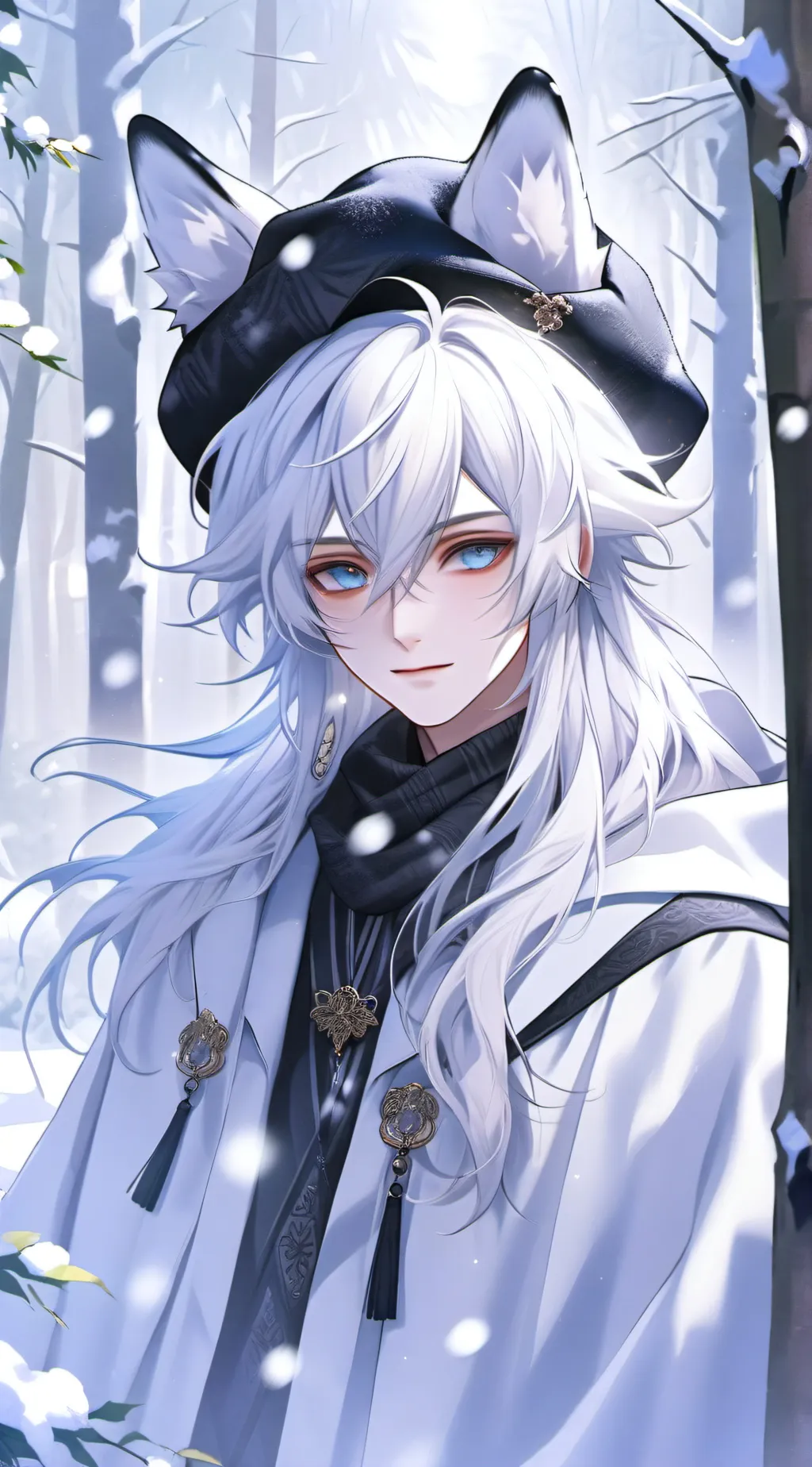 ai character: snow background
