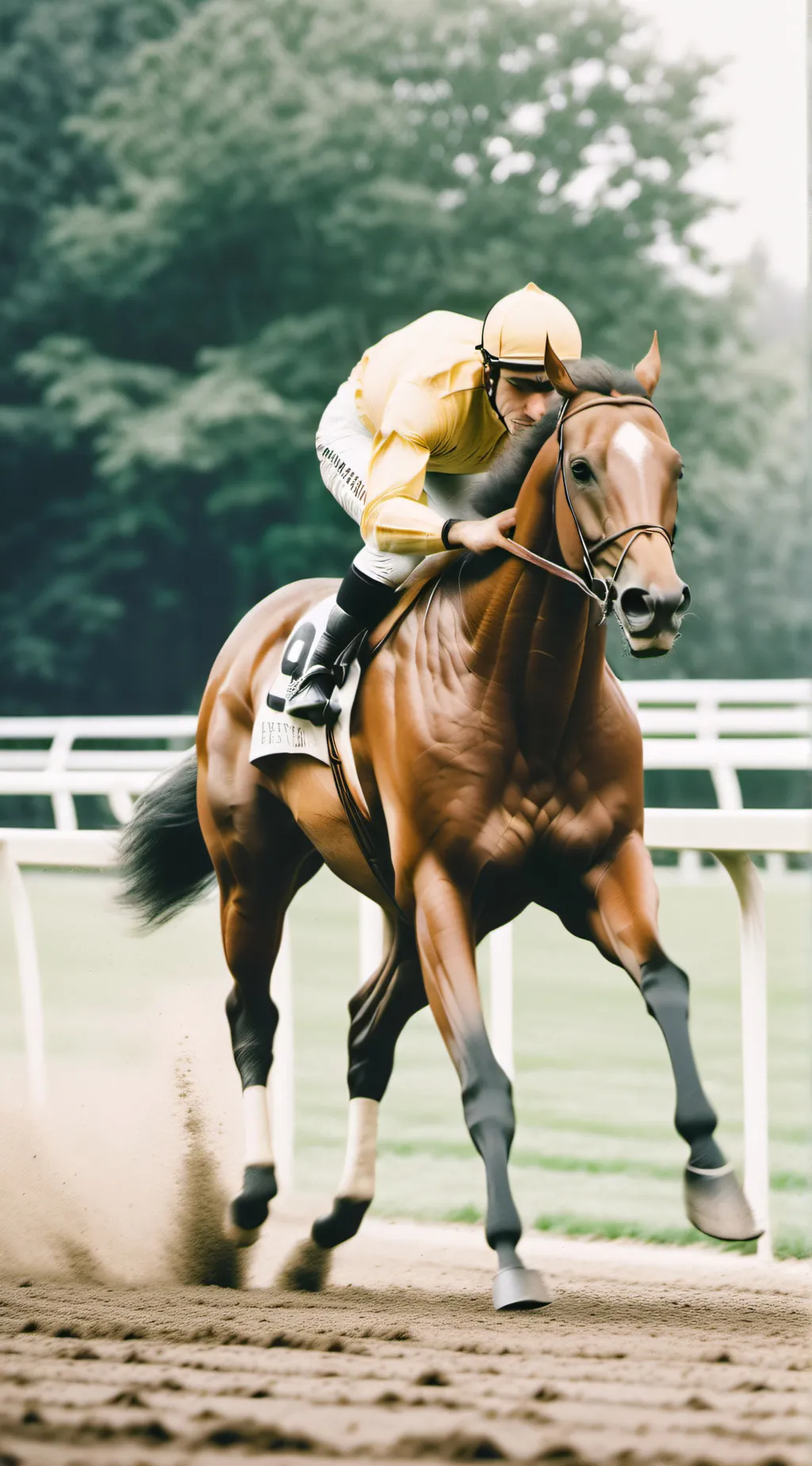 ai character: Secrétariat horse background