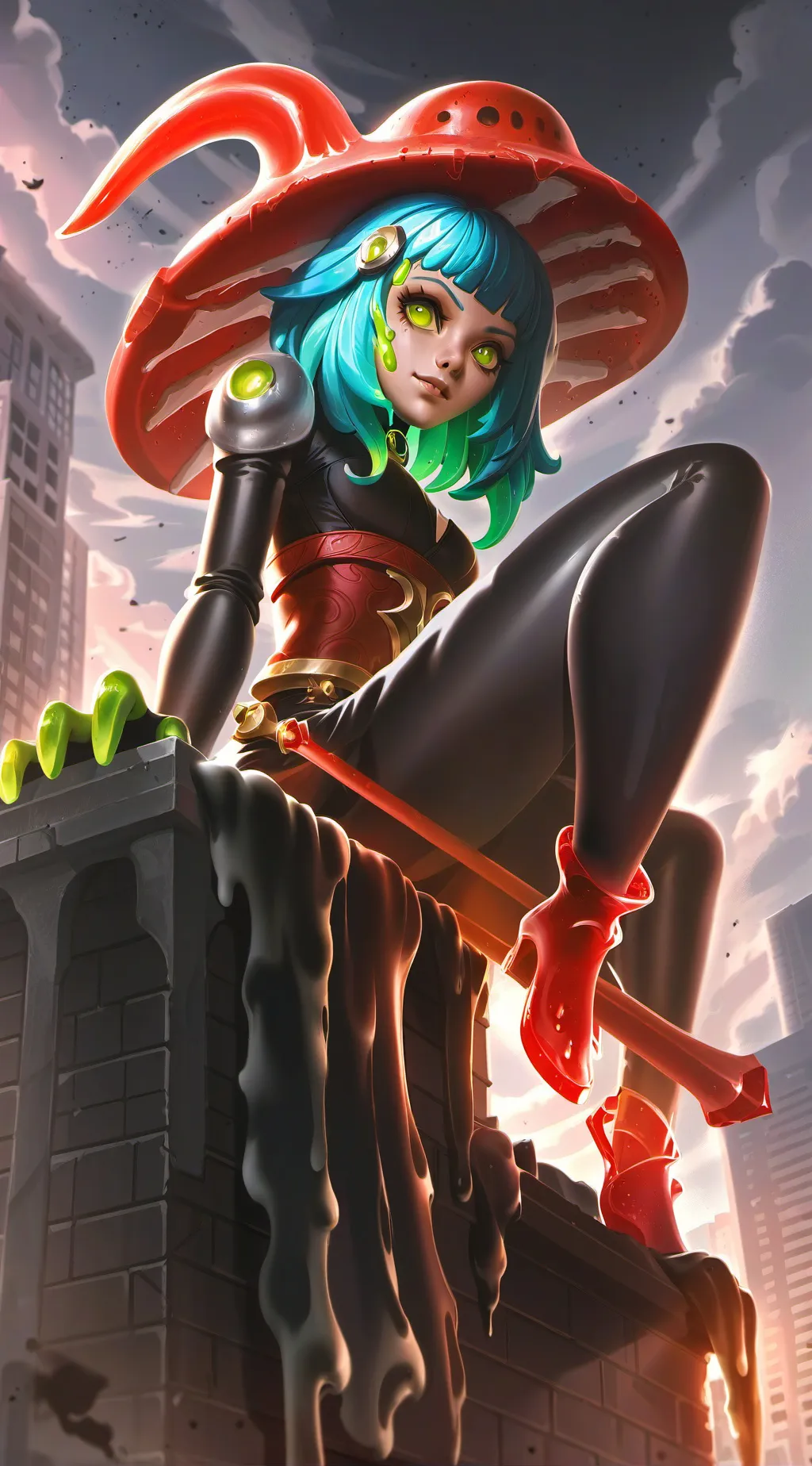 ai character: slime giantess background