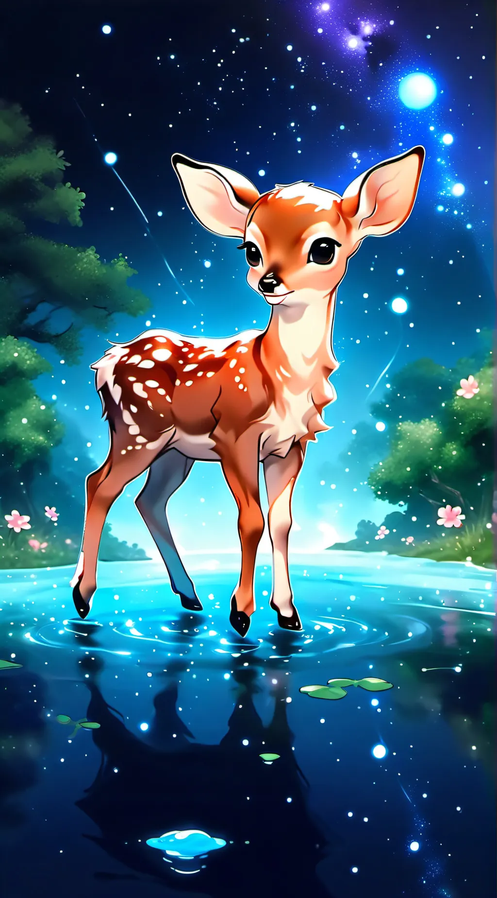 ai character: baby deer background