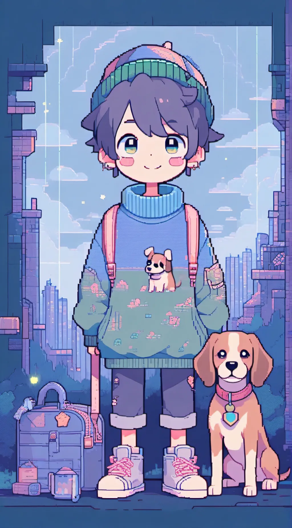 ai character: Ollie the pup background