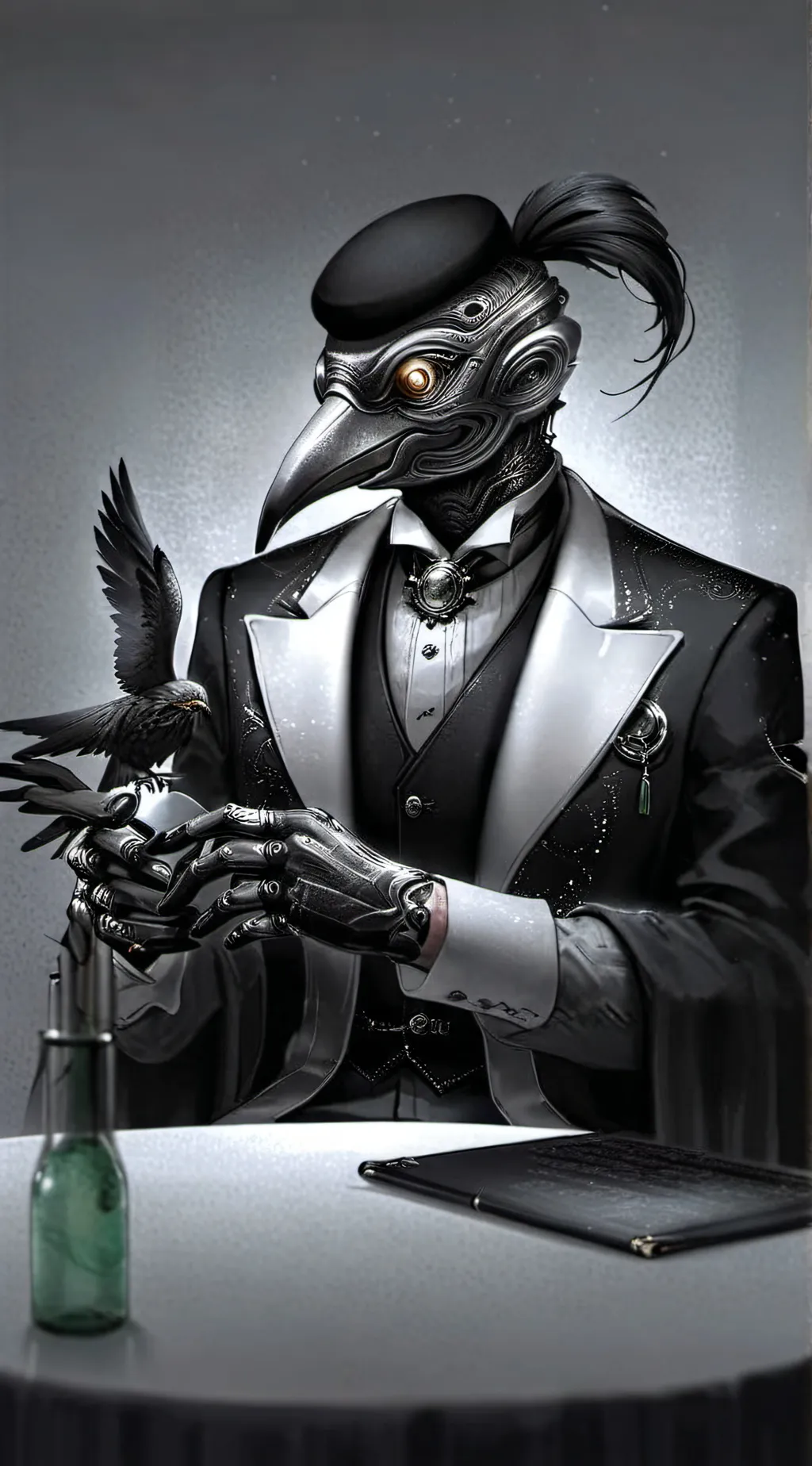 ai character: plague doc. background