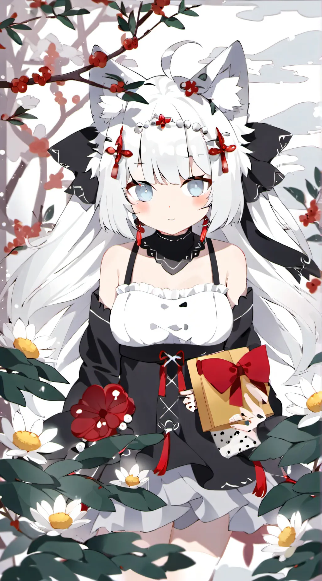 ai character: Little fox girl  background