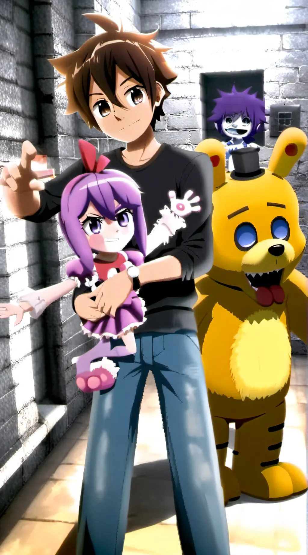 ai character: FNAF 4& E×G background