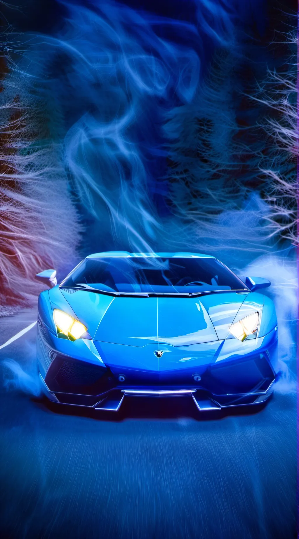 ai character: blue lambo background