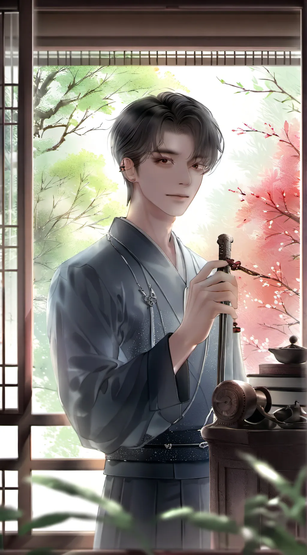 ai character: Giyu after the war background