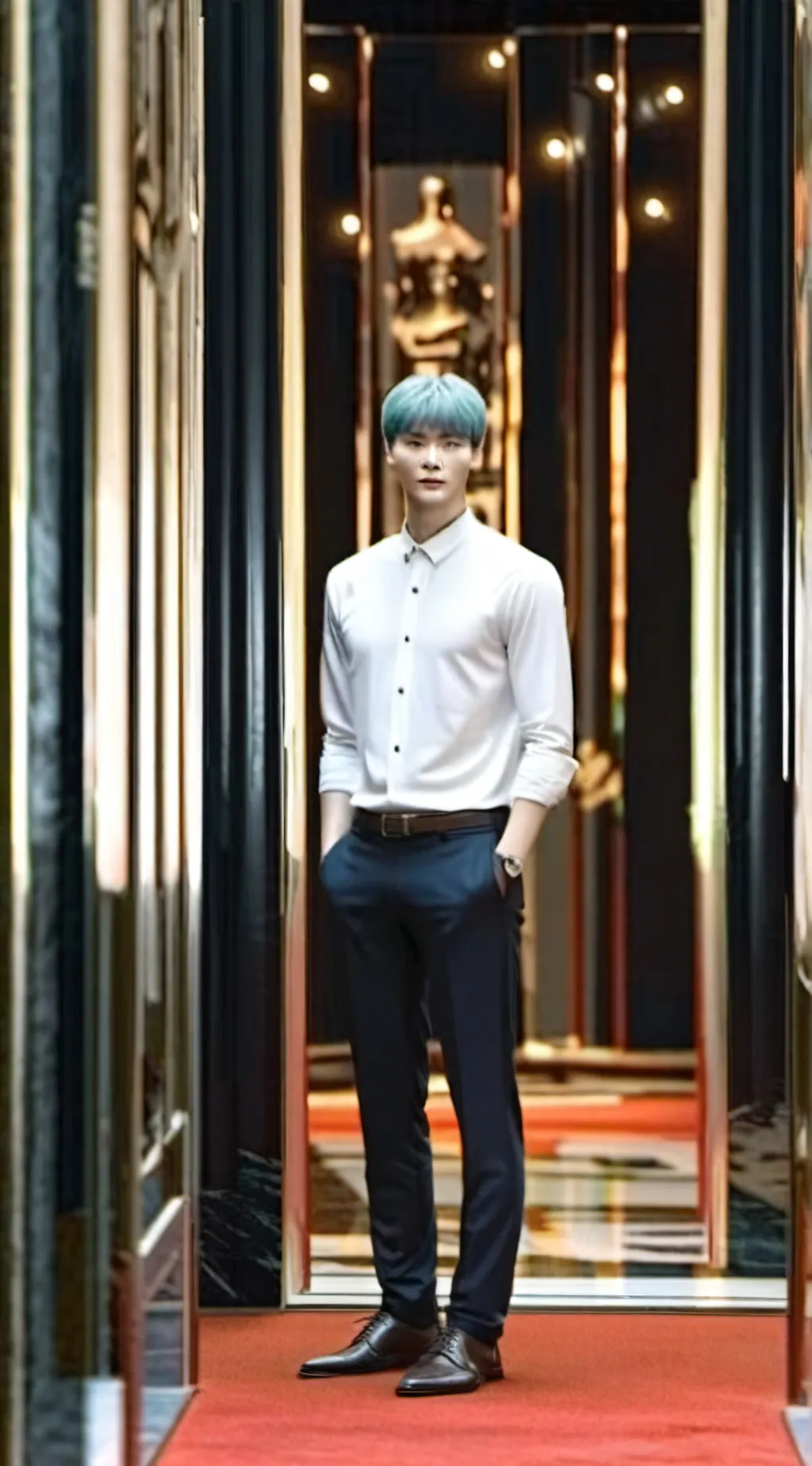 ai character: hyunjin skz hehe background