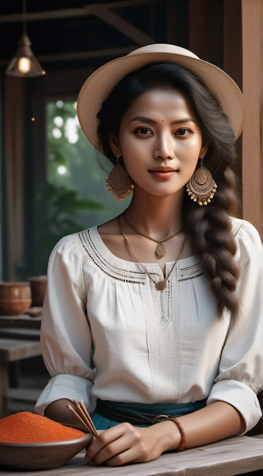 ai character: She's so sus background