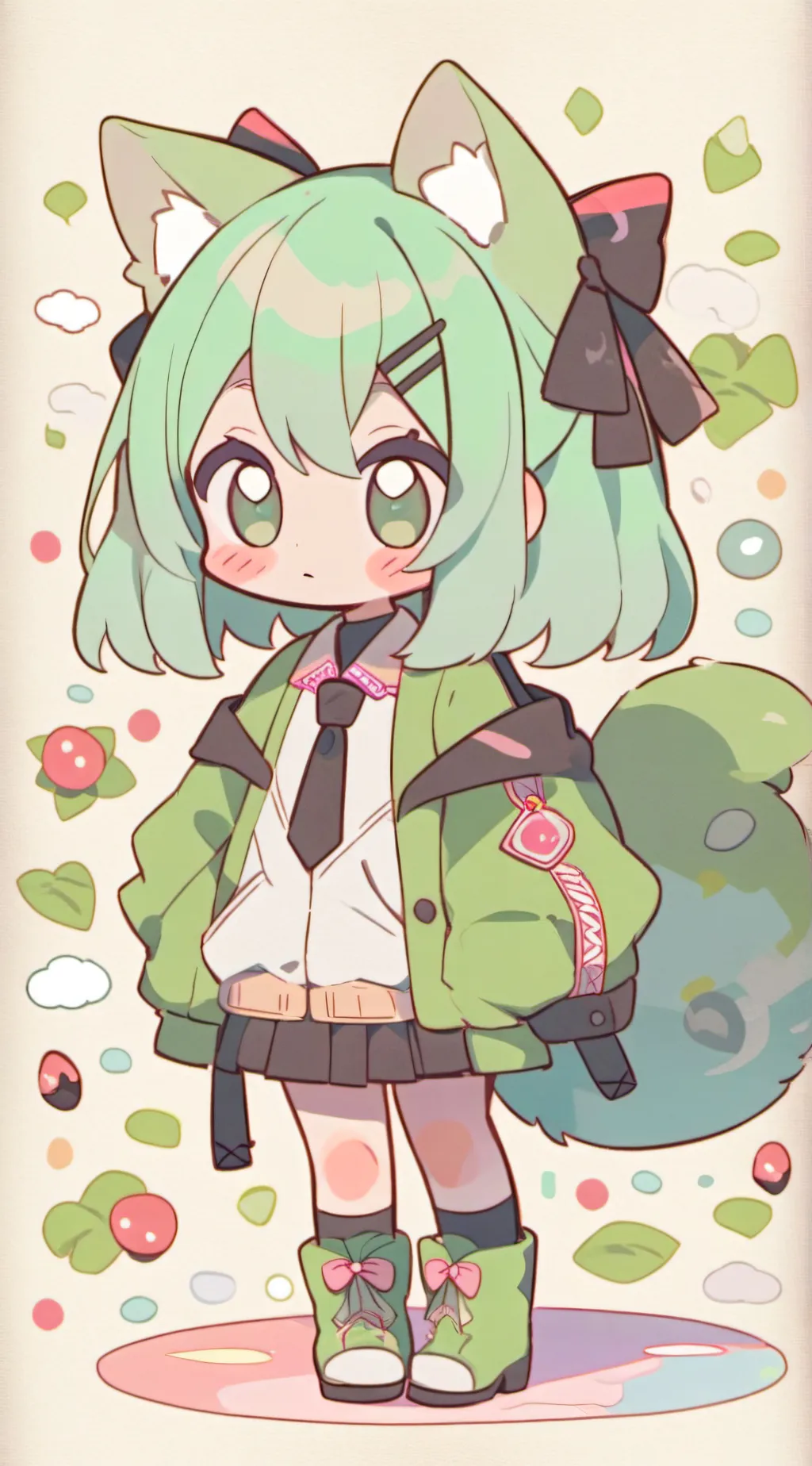 ai character: Mint background