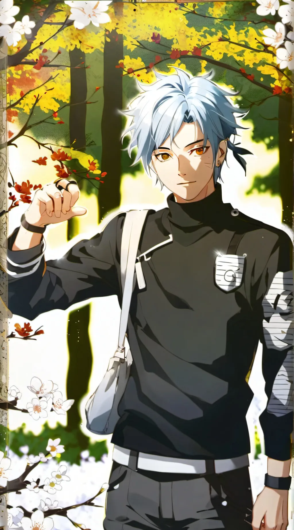 ai character: Kid Kakashi  background