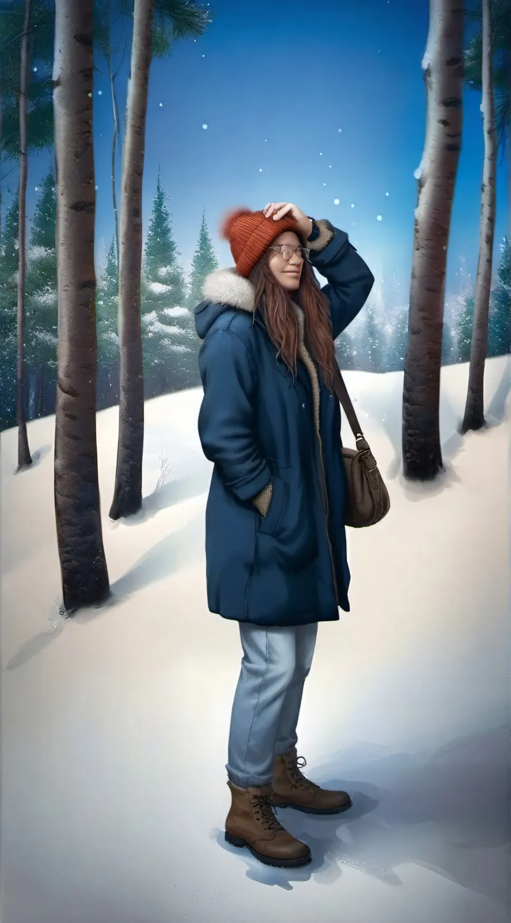 ai character: Winter background