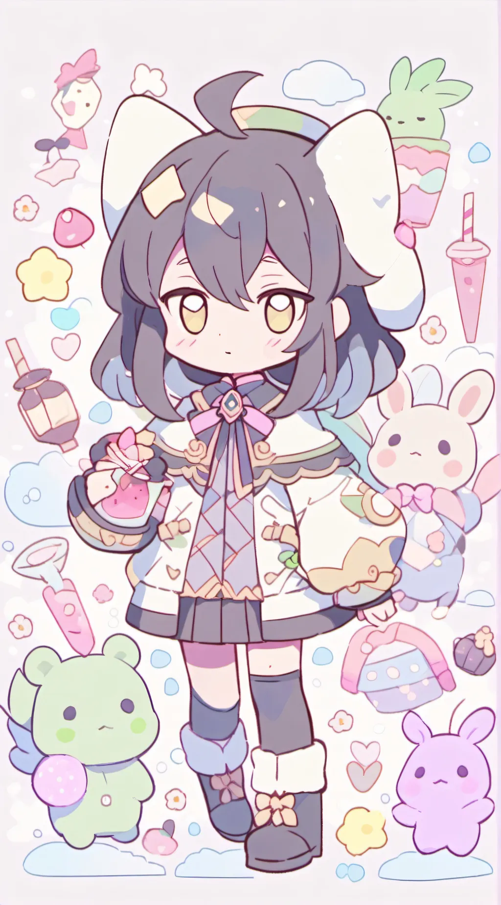 ai character: Mui and yui  background