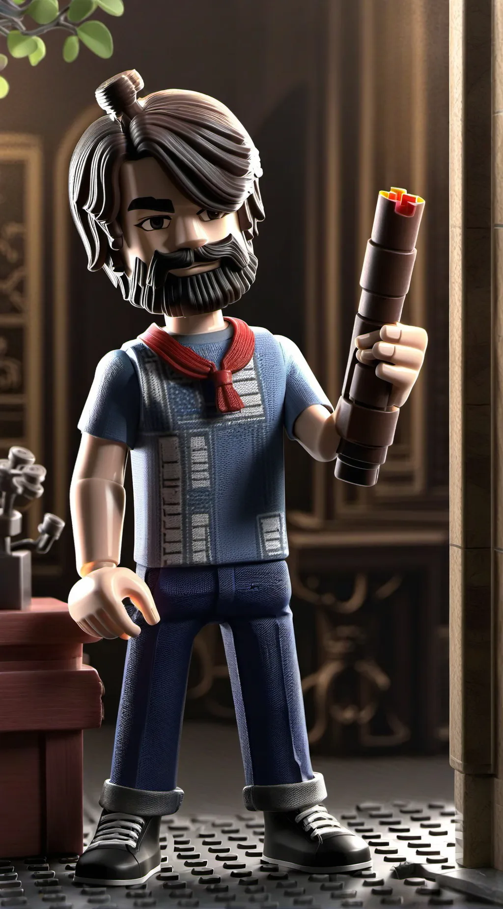 ai character: made of legos! background