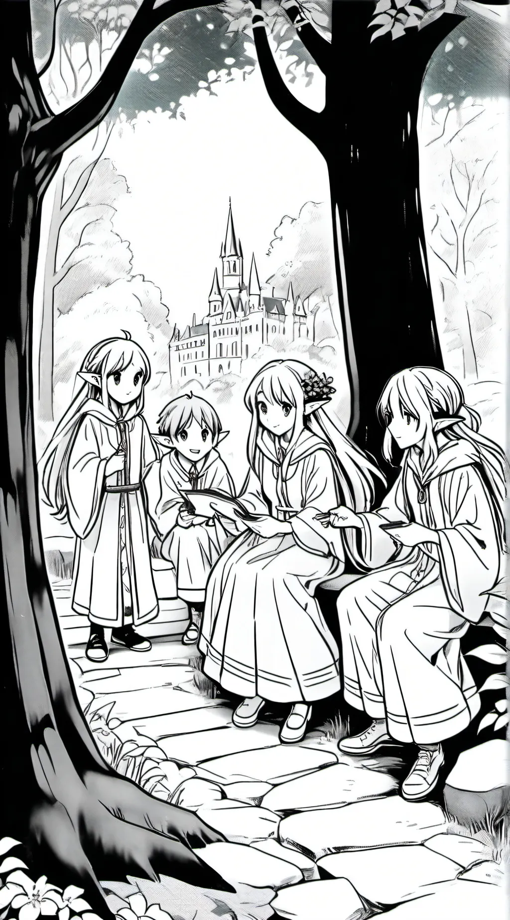 ai character: school of faeries  background