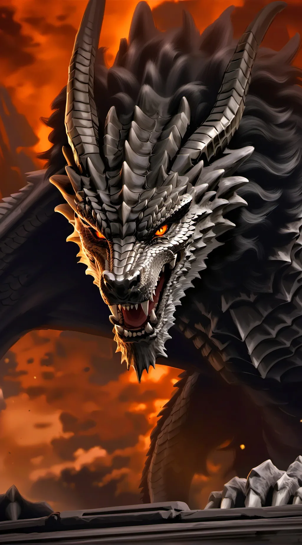 ai character: black dragon background