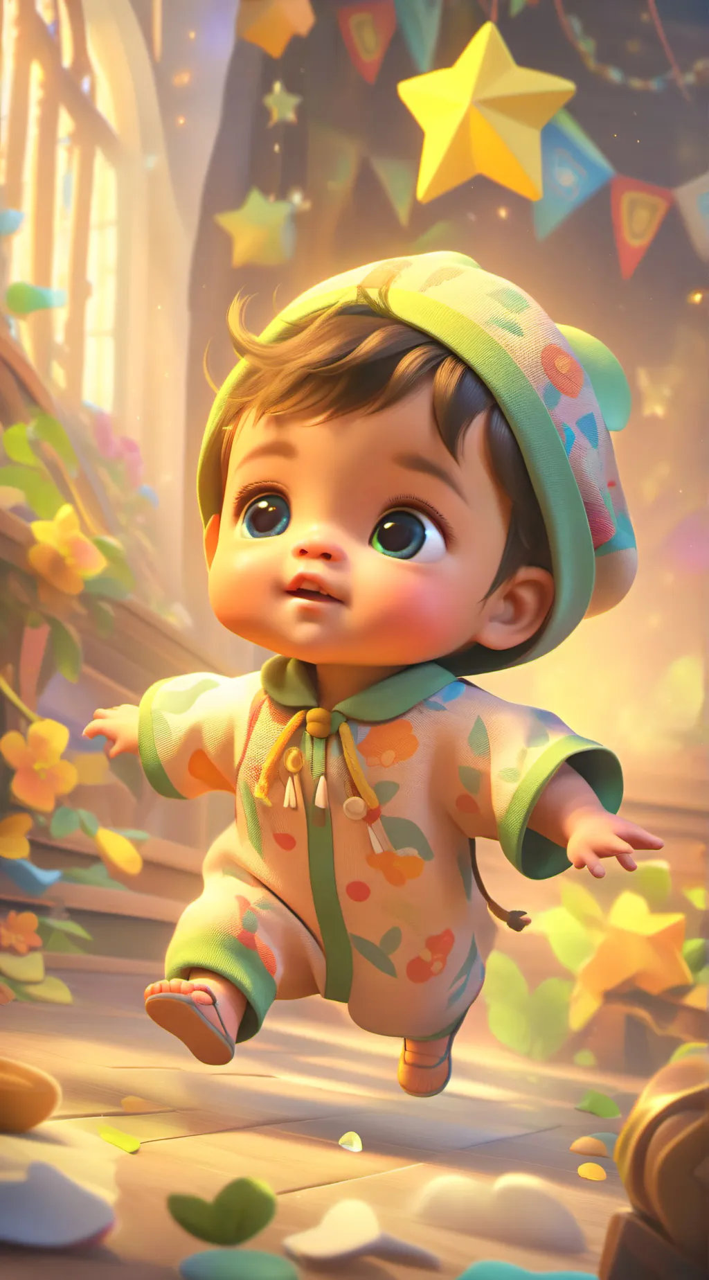 ai character: A baby background
