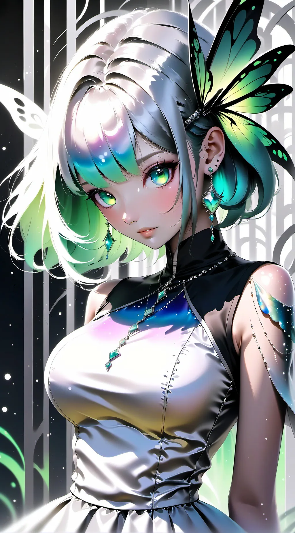 ai character: lace background