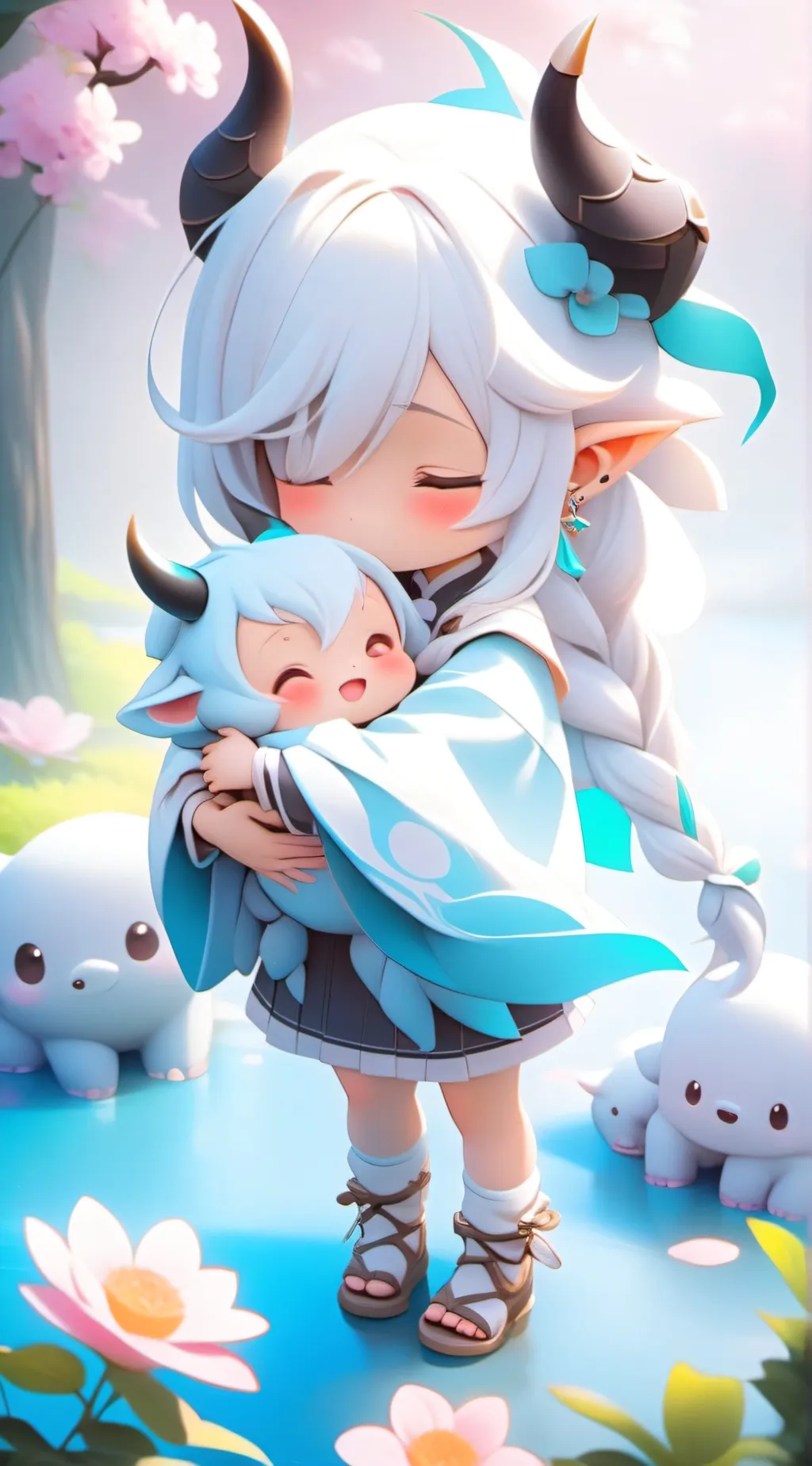 ai character: MHA Babysits DS background