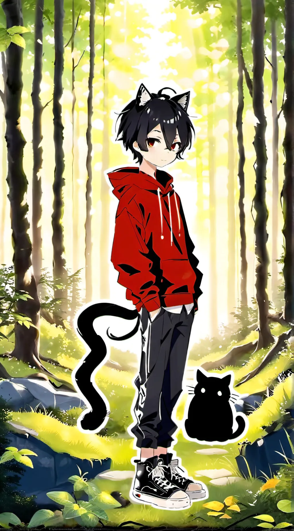 ai character: leo but demon background