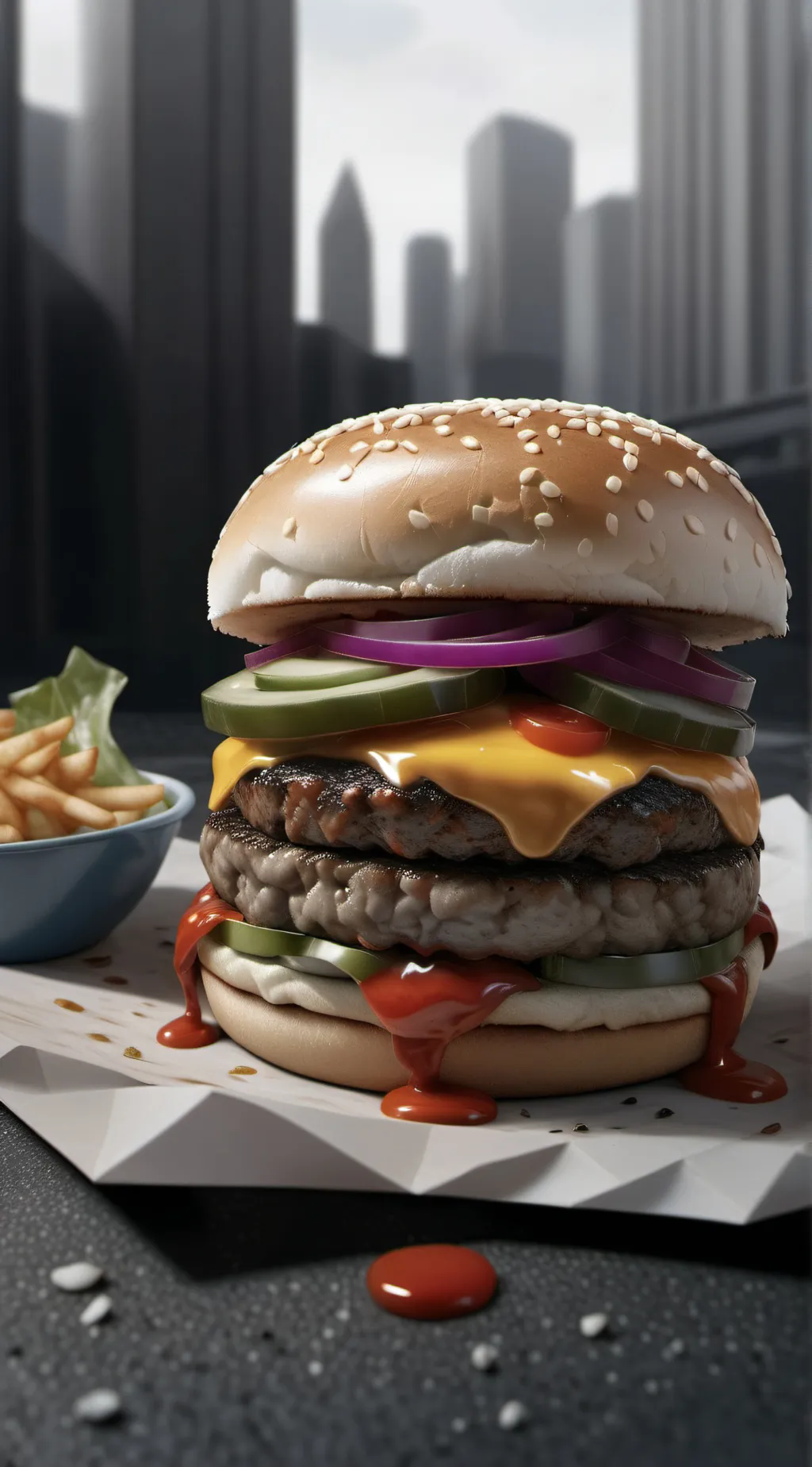 ai character: Burger background