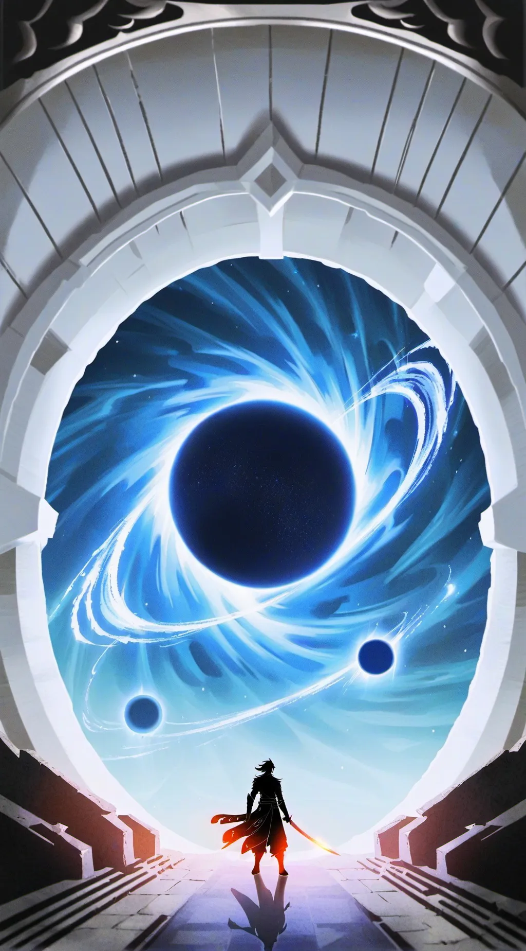 ai character: black holes background