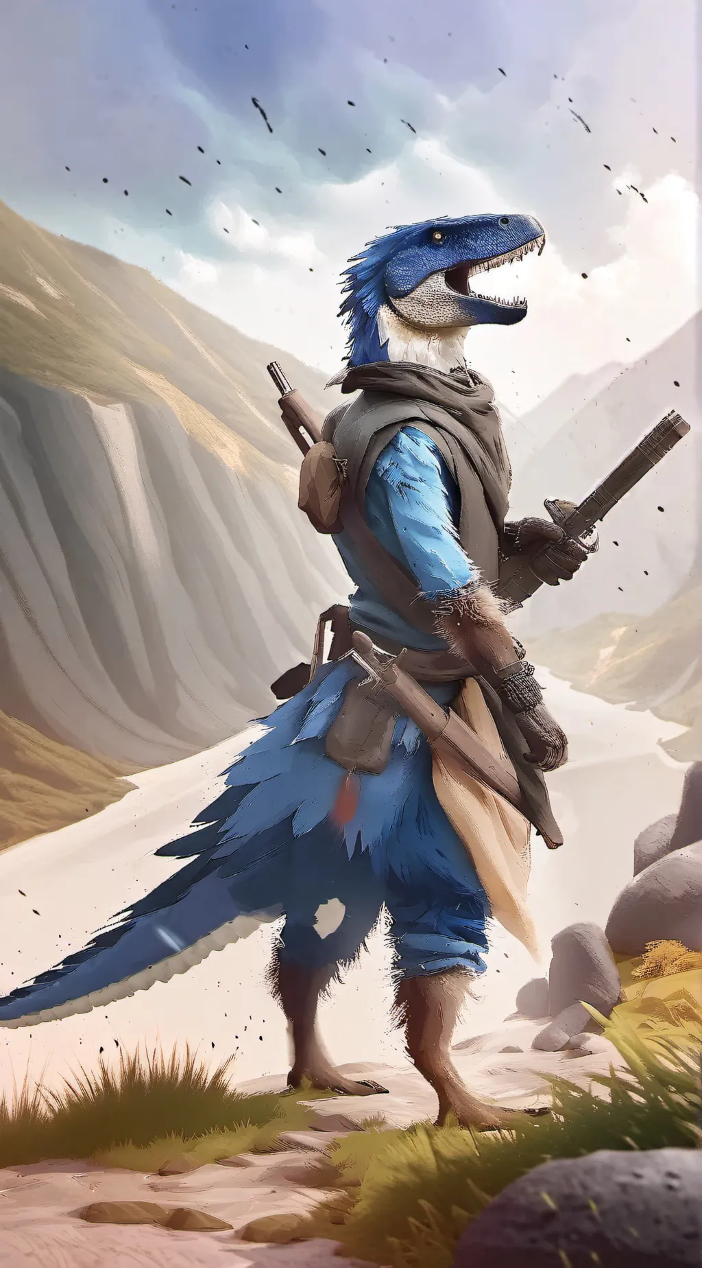 ai character: Fluffy Dinos background