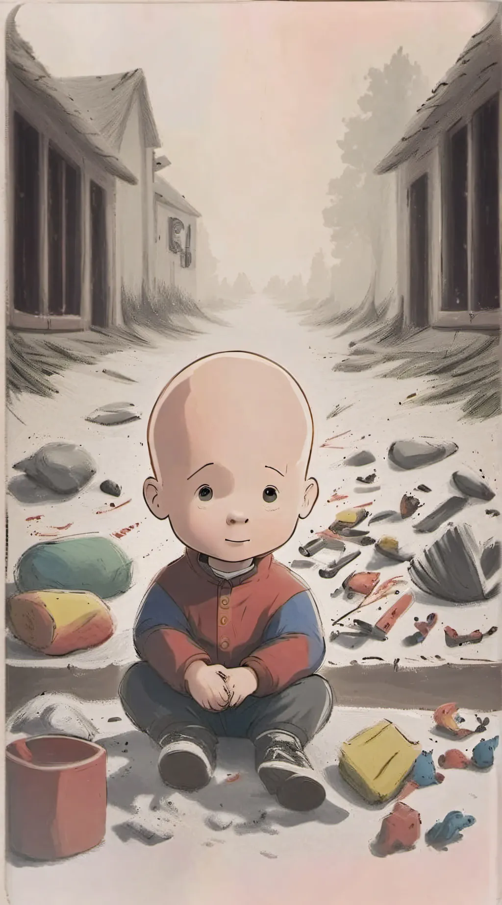 ai character: Caillou. background