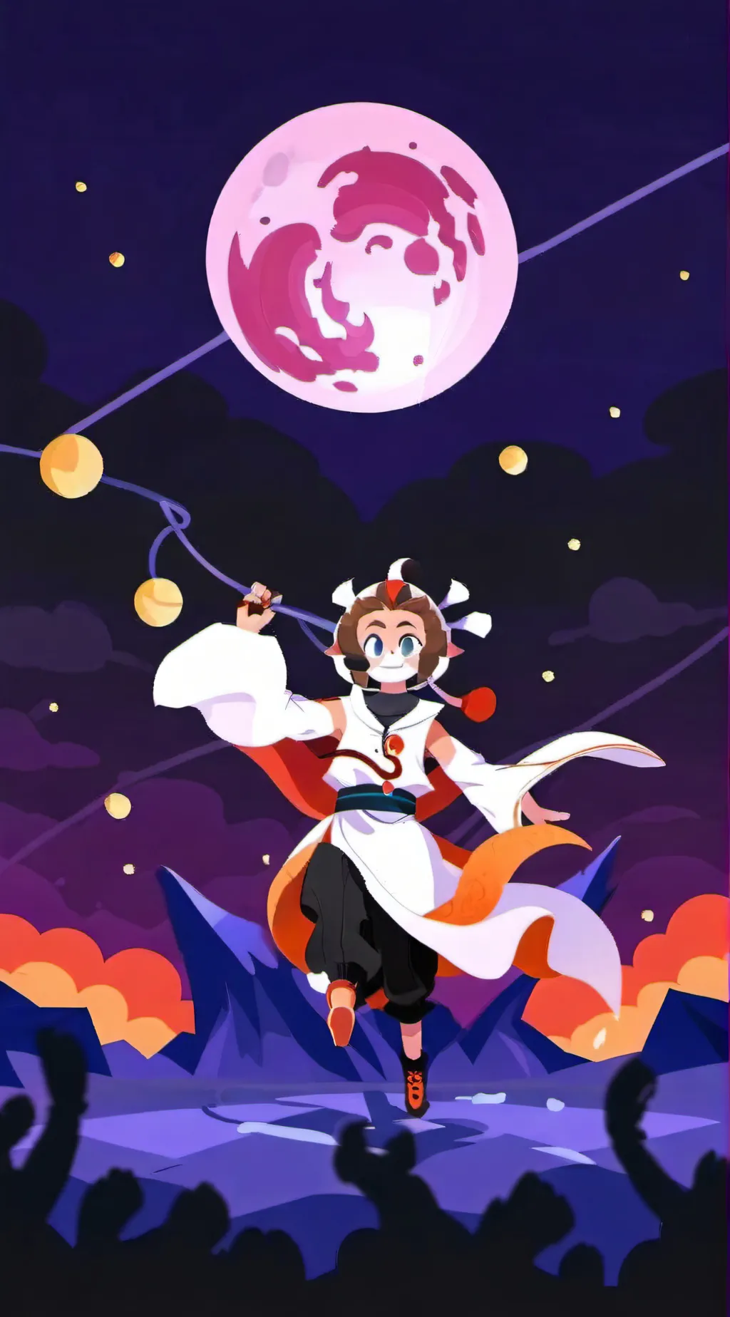 ai character: sun and moon show background