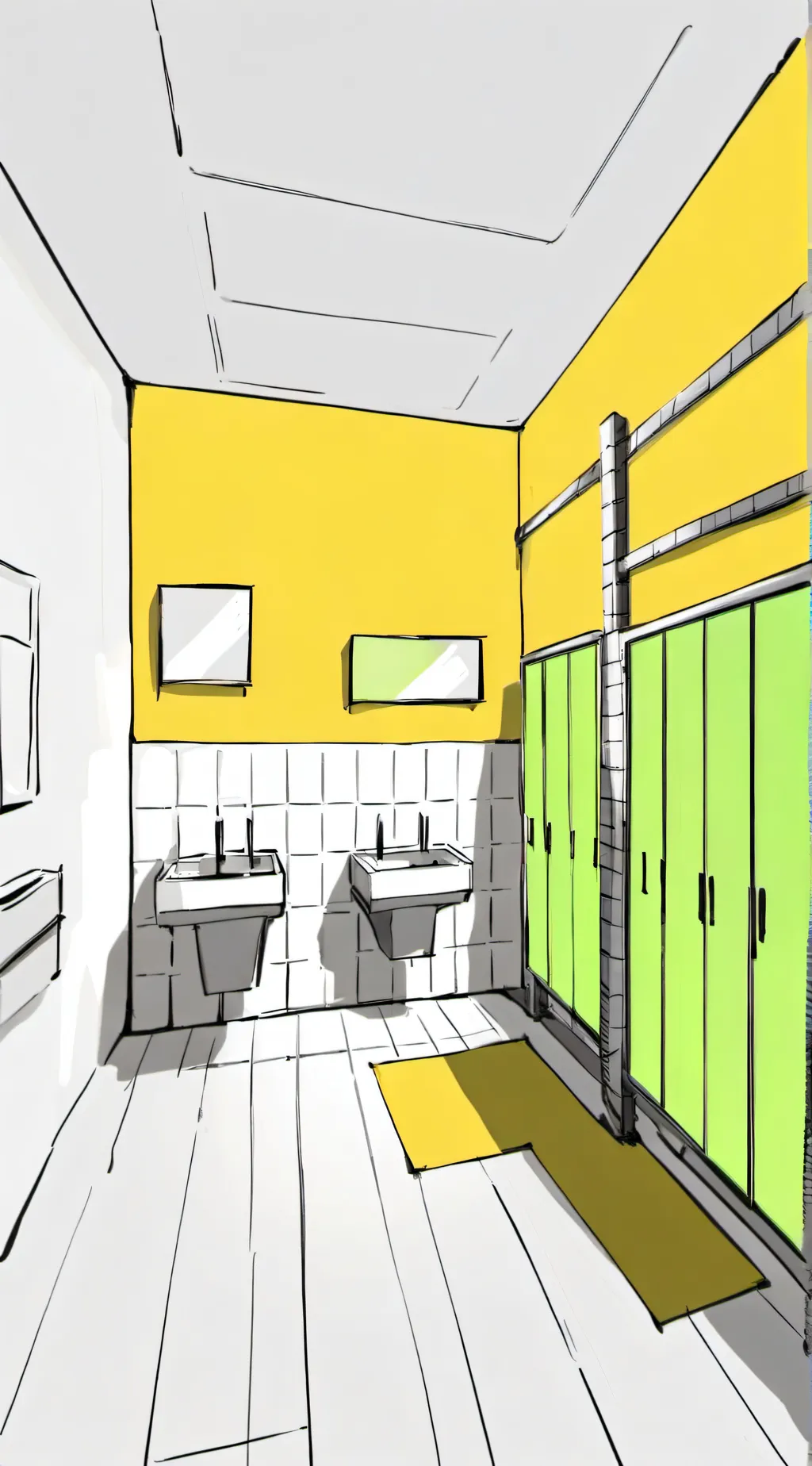 ai character: bathroom conferenc background