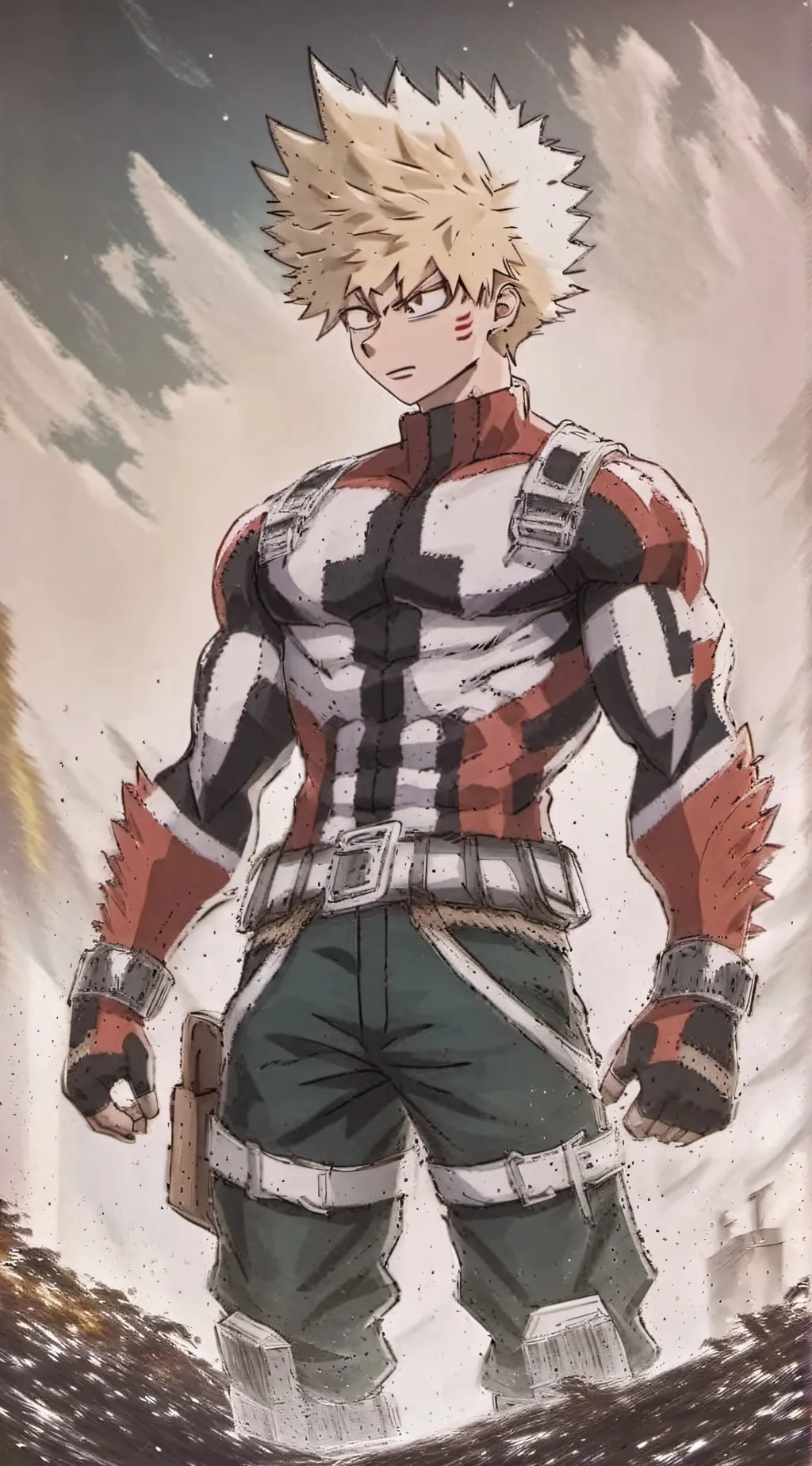 ai character: Bakugo mha  background