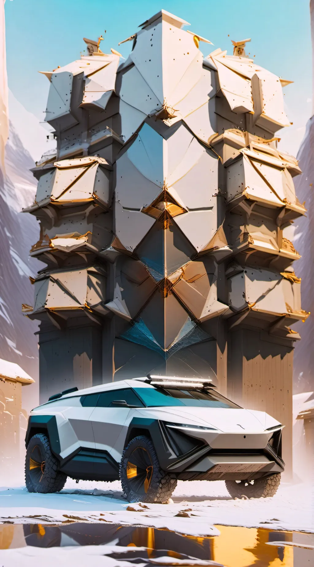 ai character: Cybertruck background