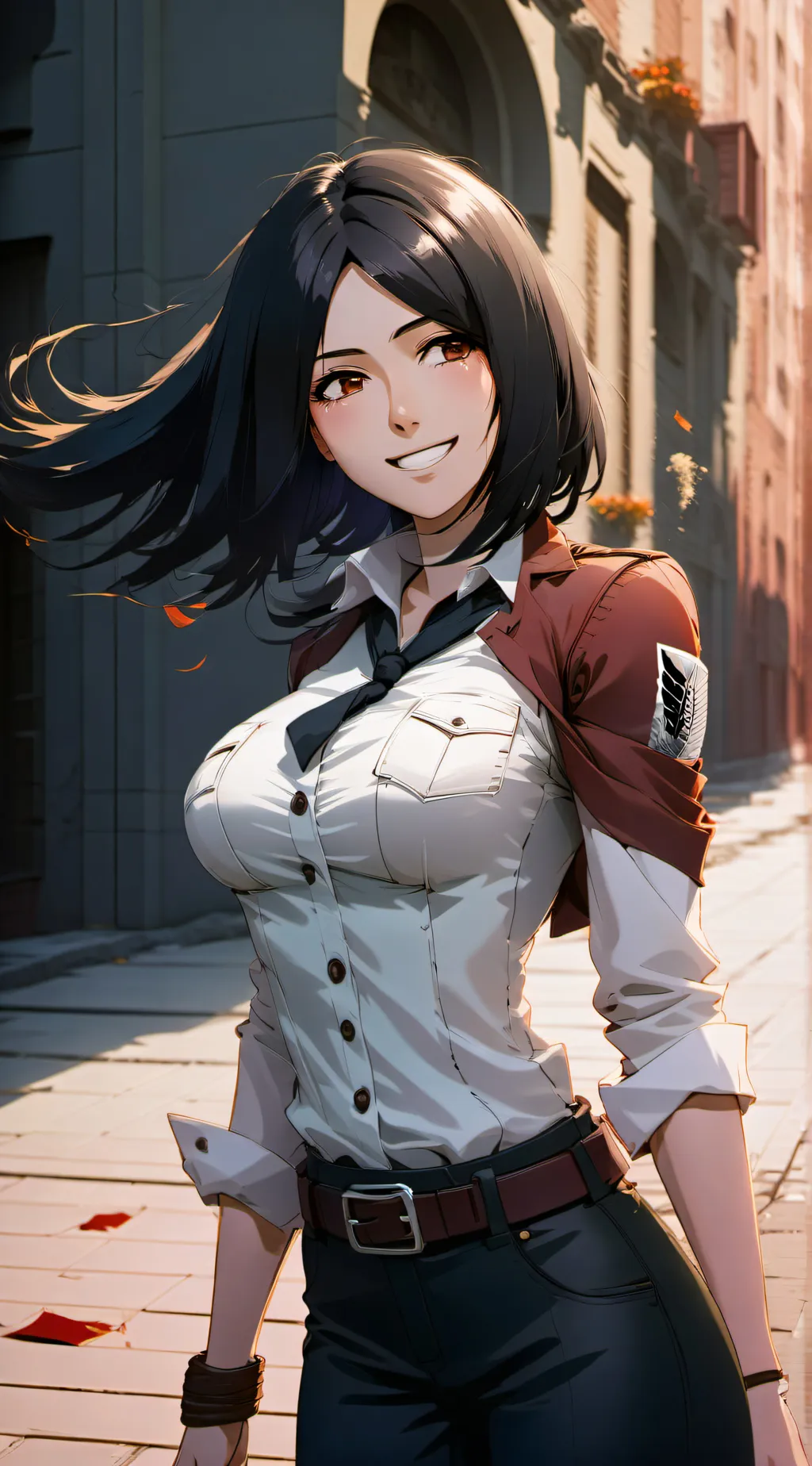ai character: Mikasa Ackerman  background