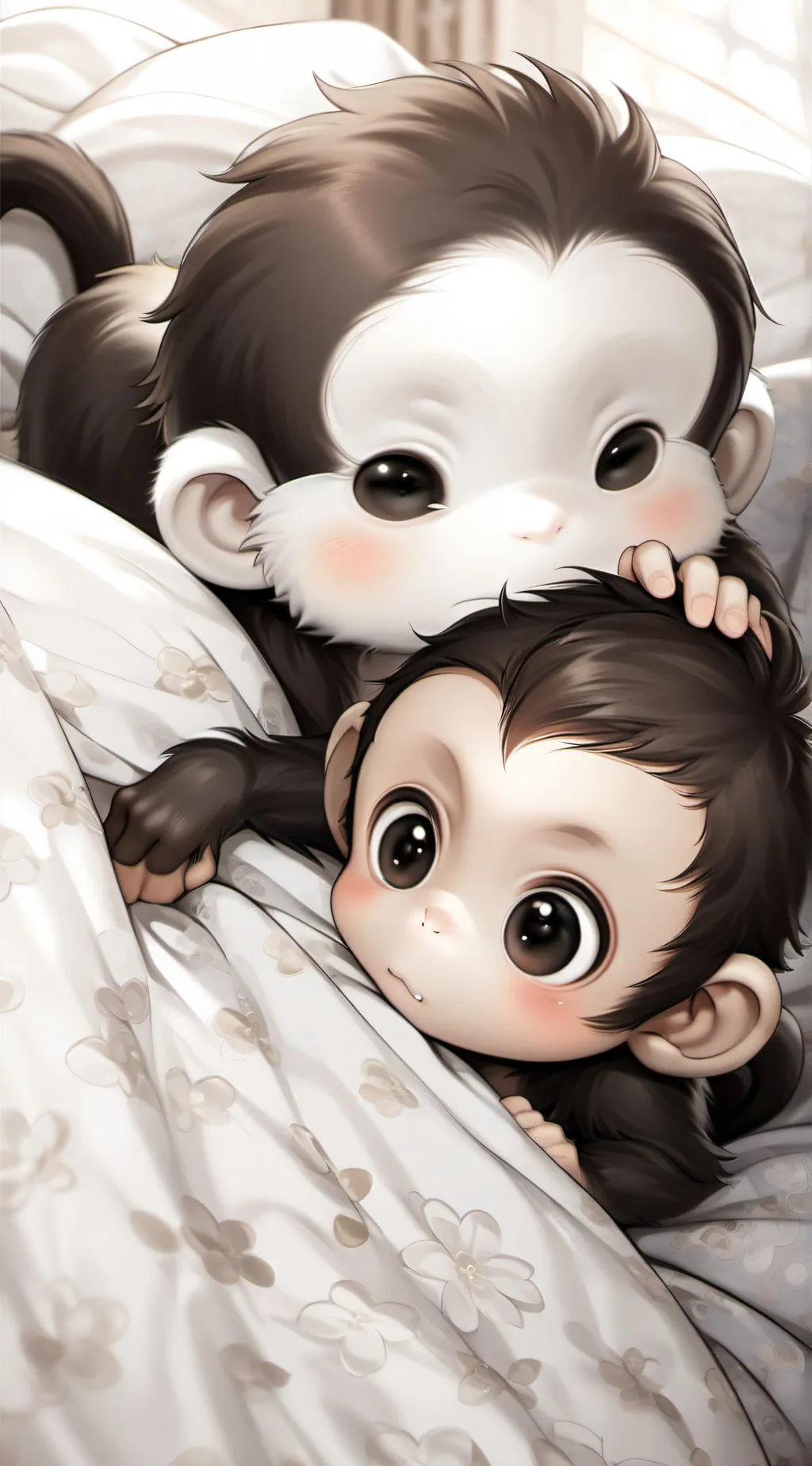 ai character: smiling critters background