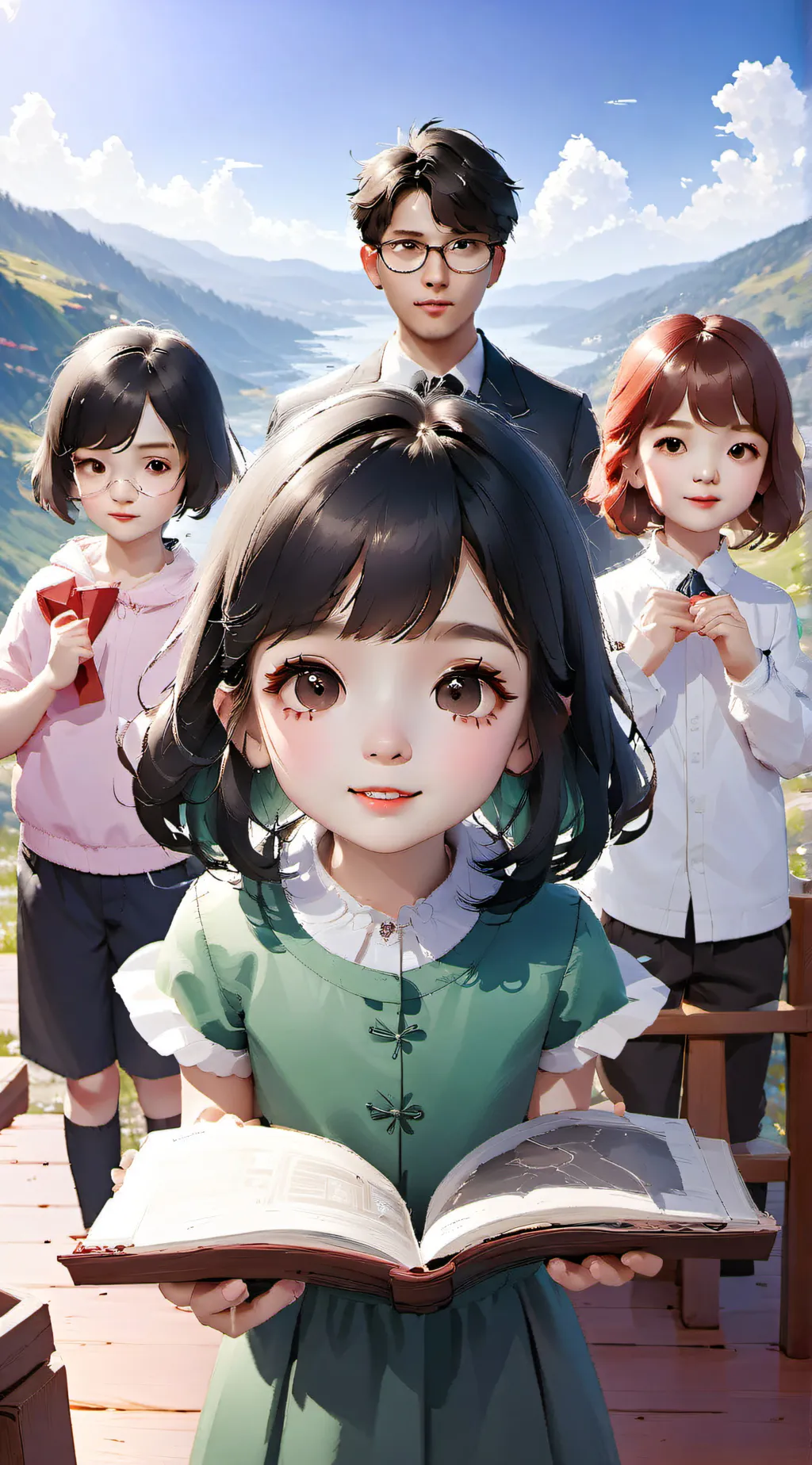 ai character: Paisley background