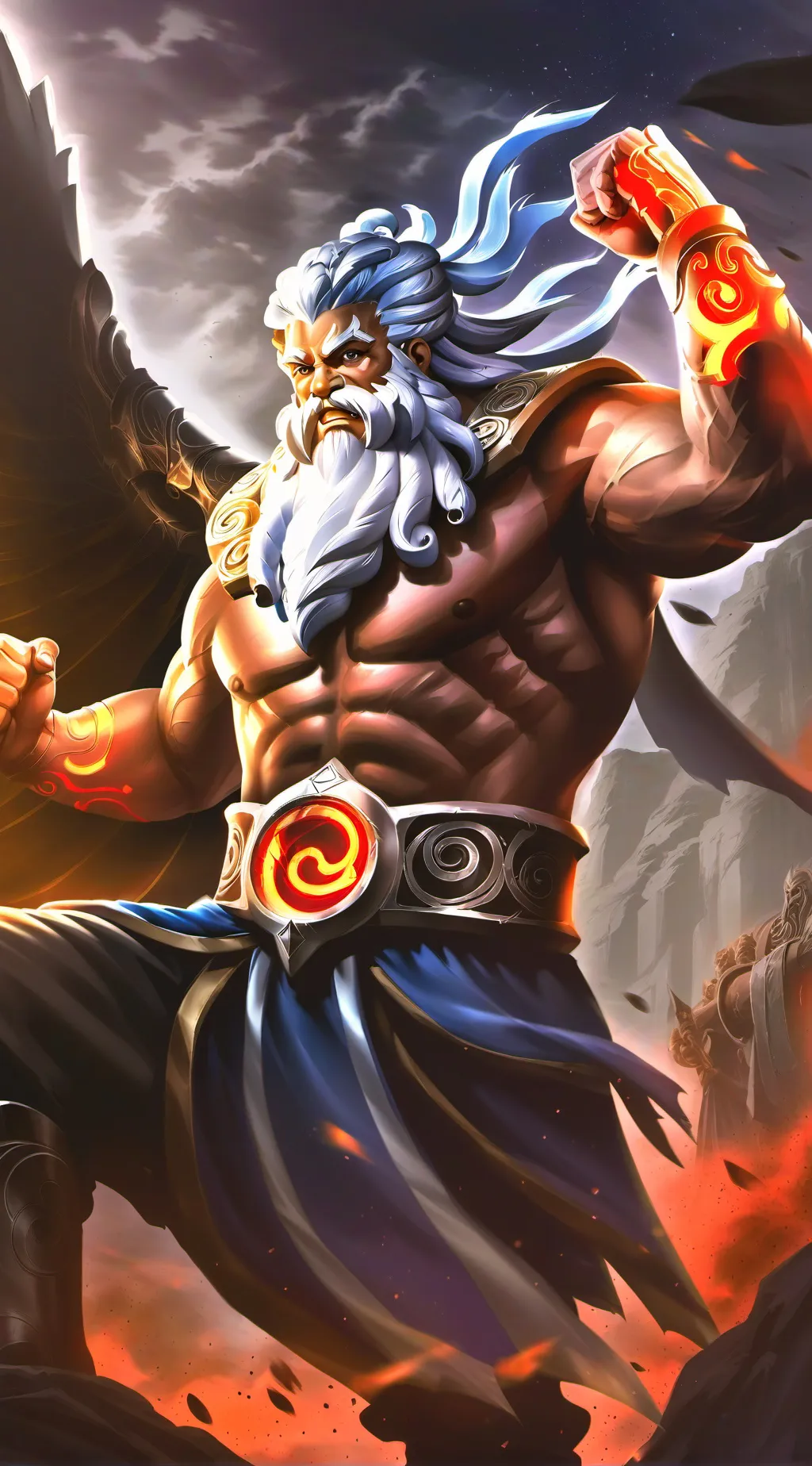 ai character: Olympian Zeus  background