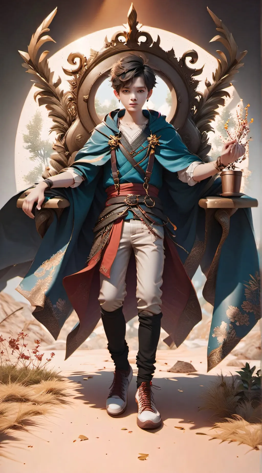 ai character: throne background