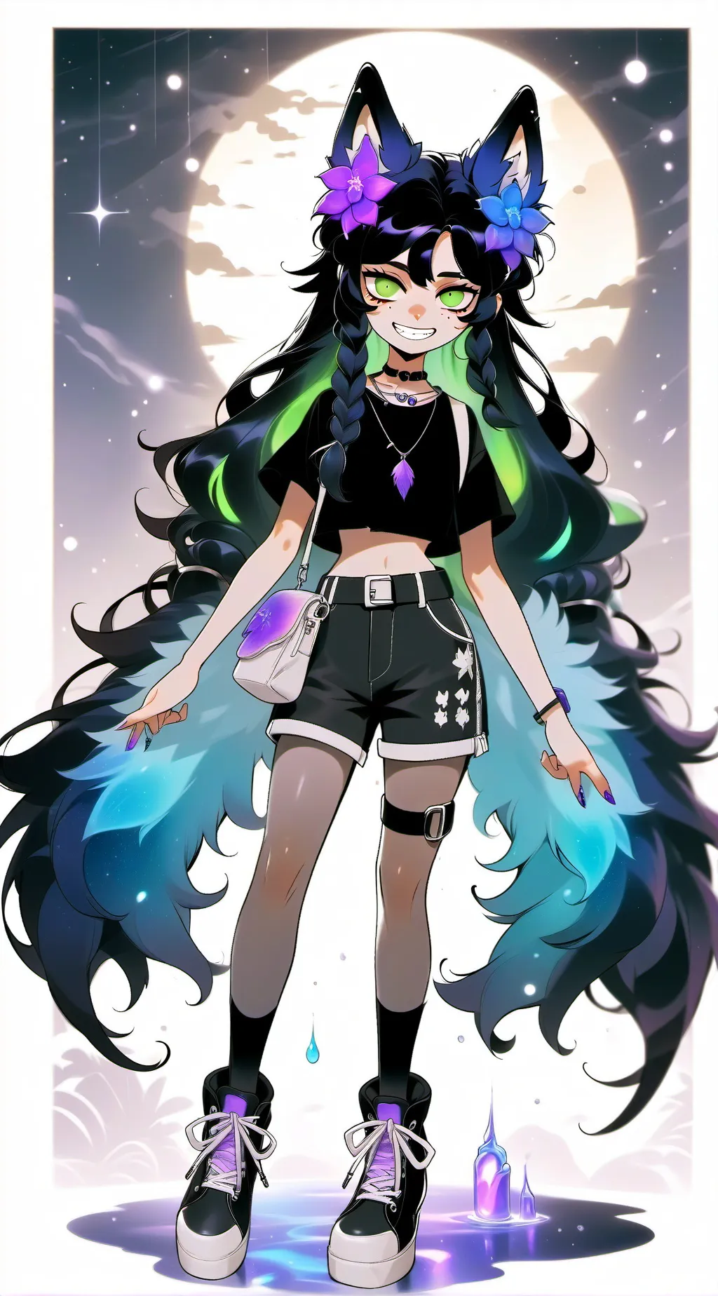 ai character: Moon background