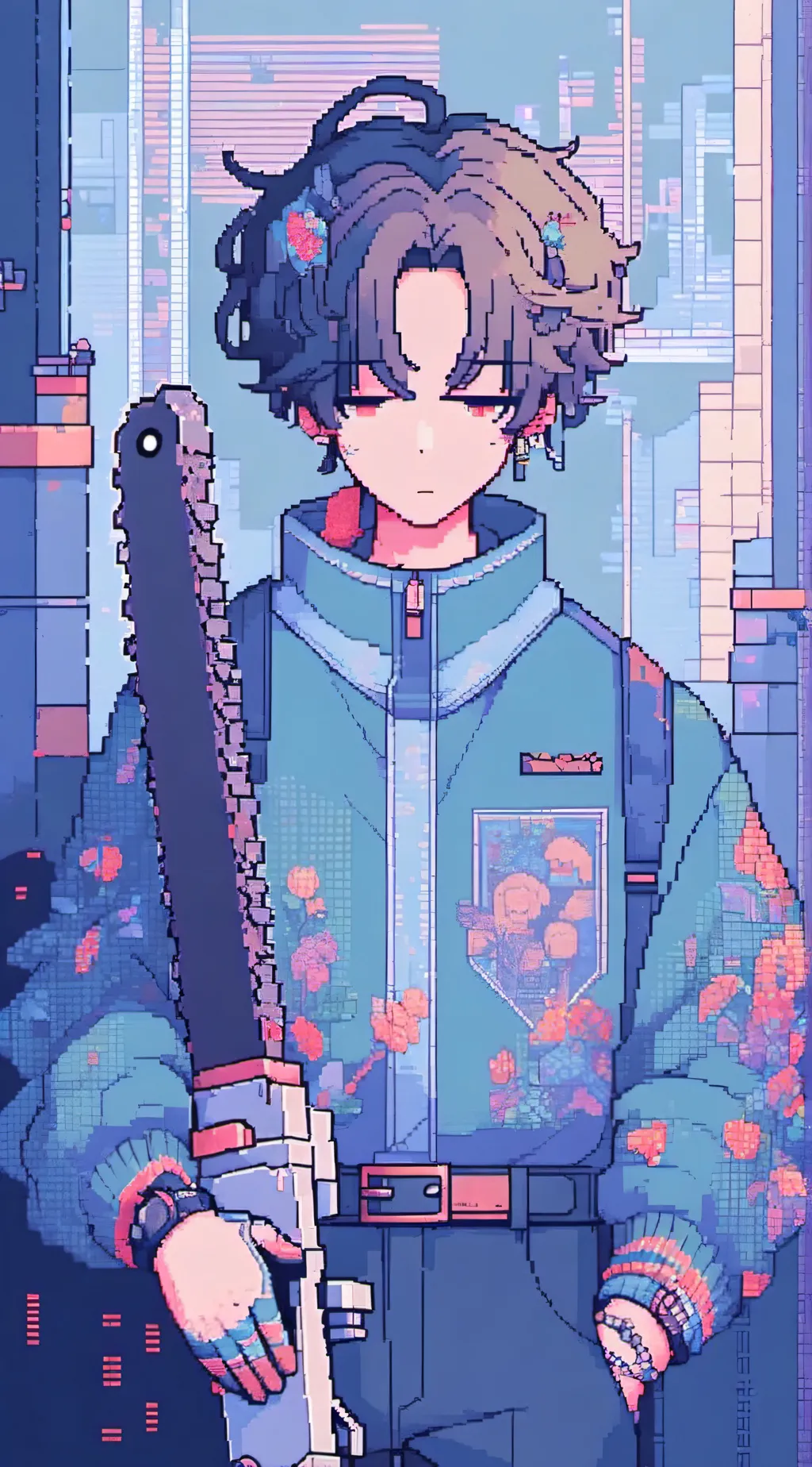 ai character: pixel chain background