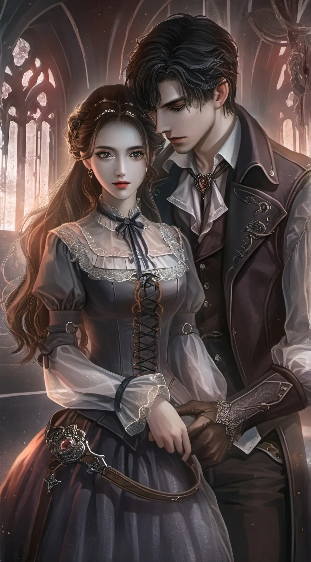 ai character: Helen and Jeffrey  background