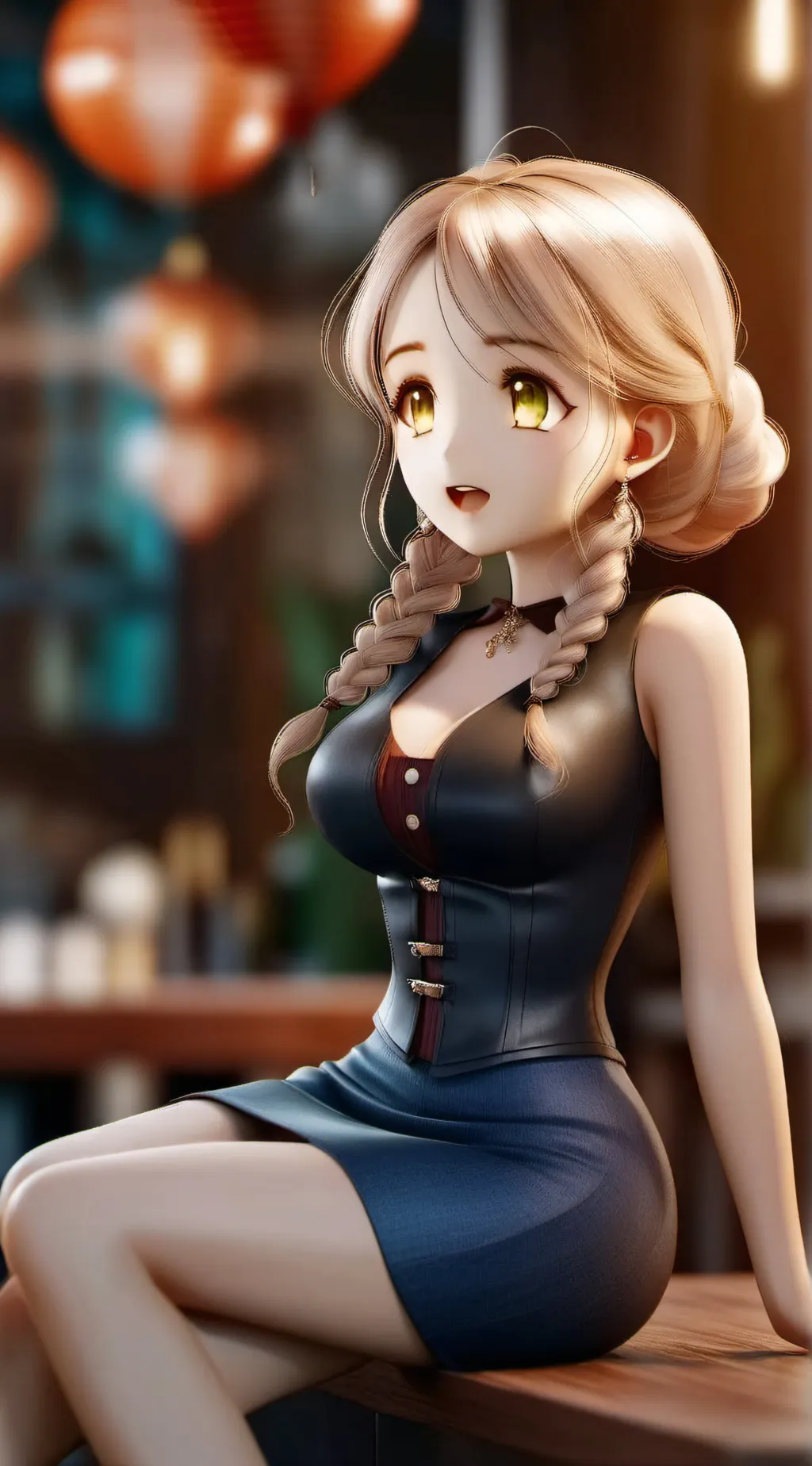ai character: cafe background