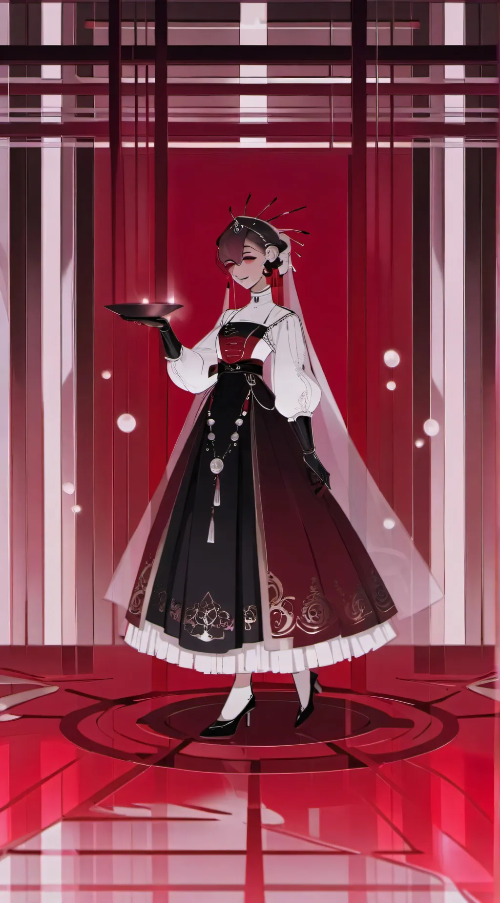 ai character: radio apple background