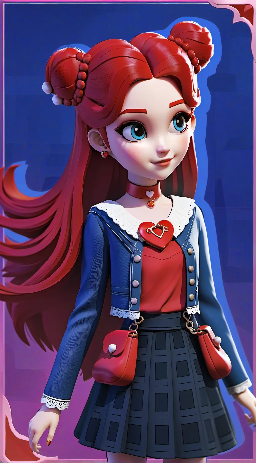 ai character: Red  background