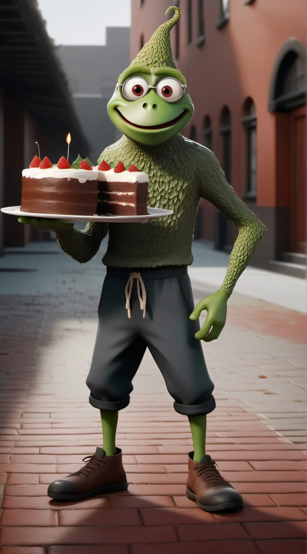 ai character: Green background