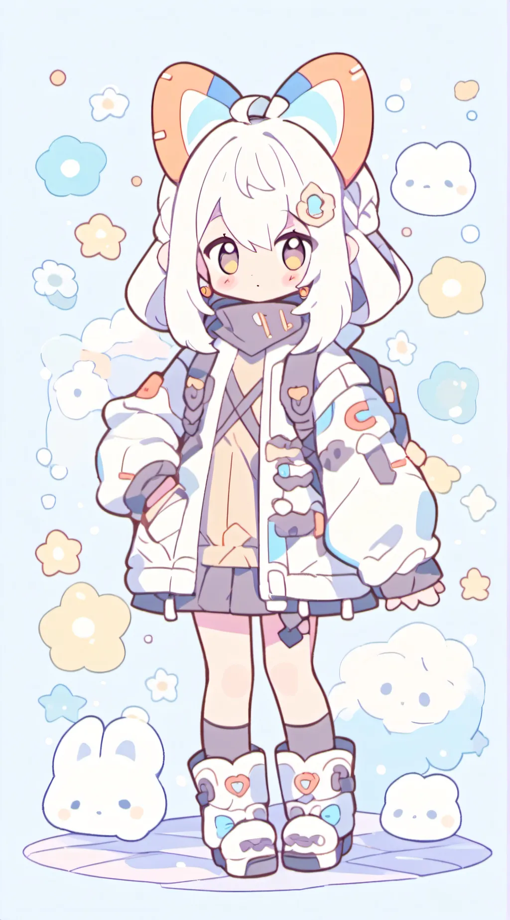 ai character:  Mha Christmas  background