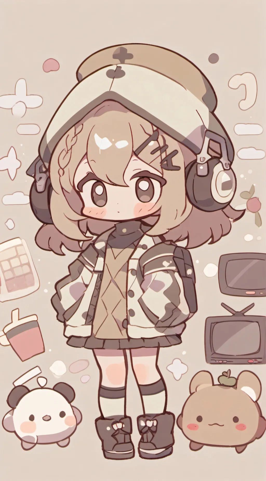 ai character: Tv woman background