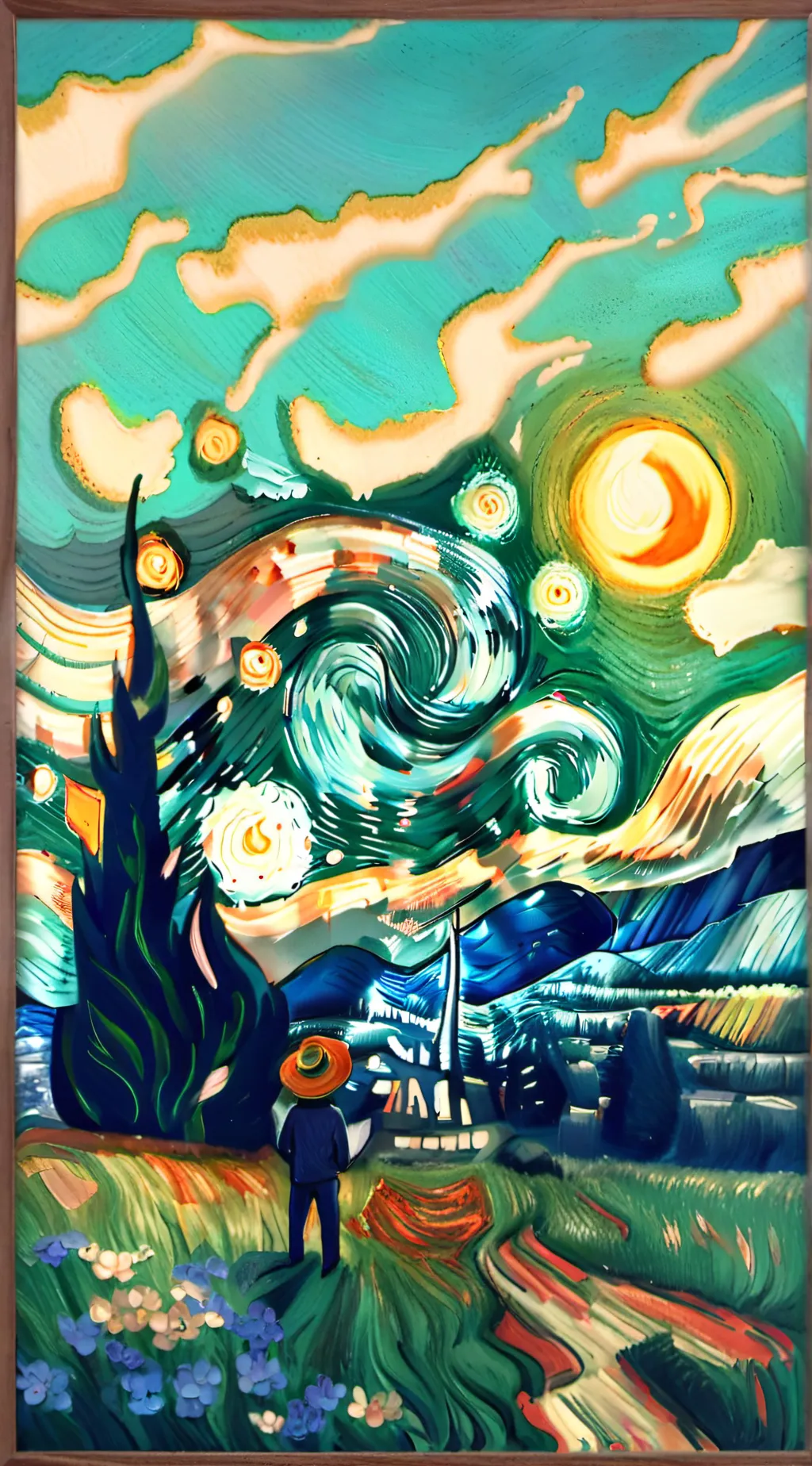 ai character: WaterSky background