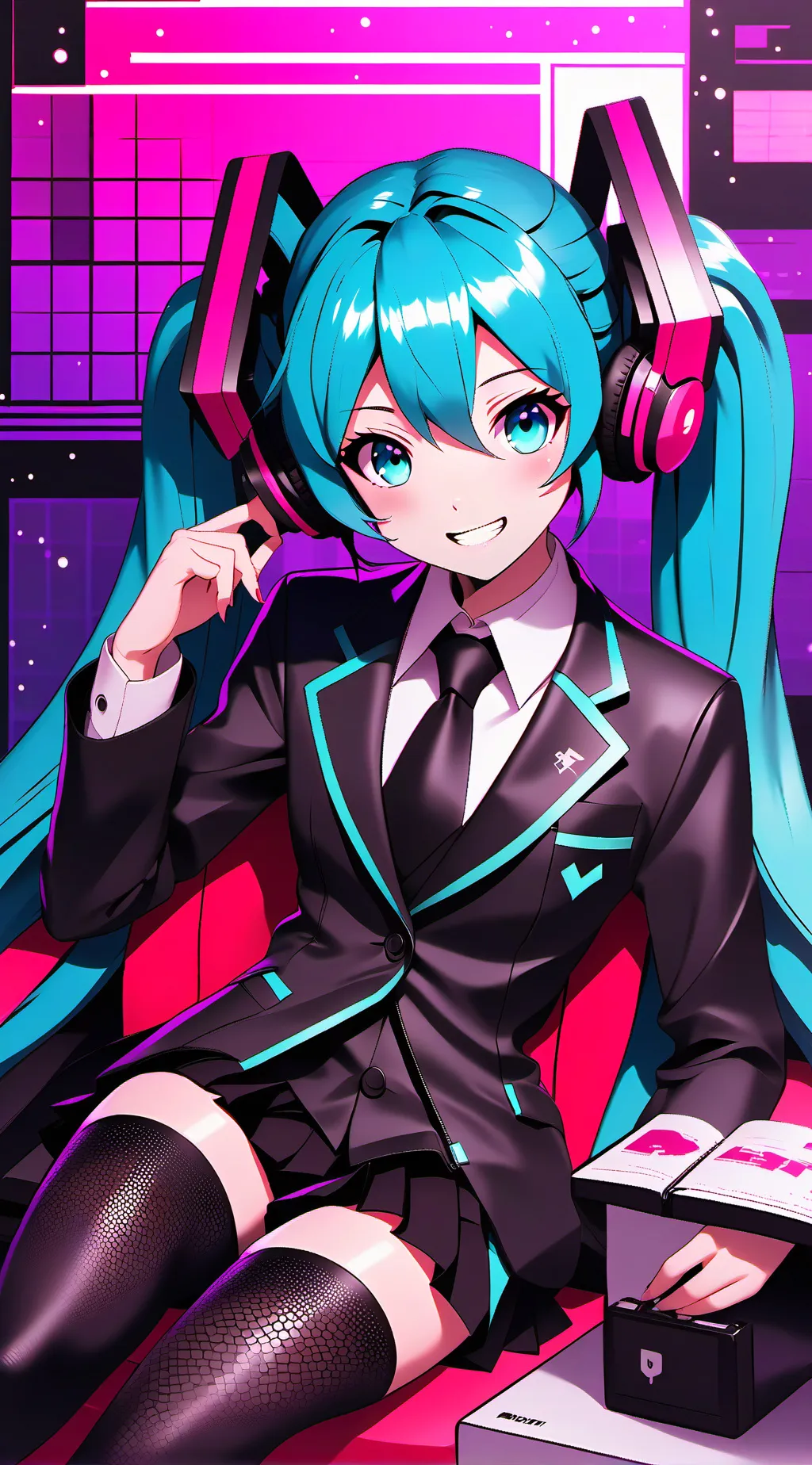 ai character: Hatsune Miku💙 background