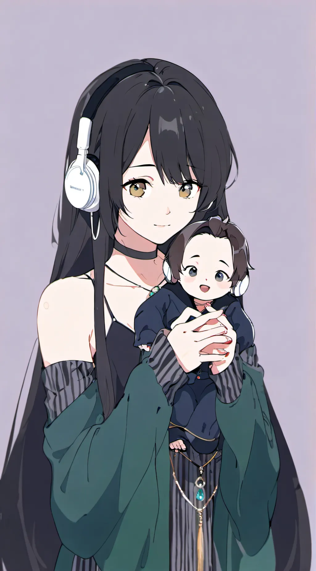 ai character: Mia and Noah background