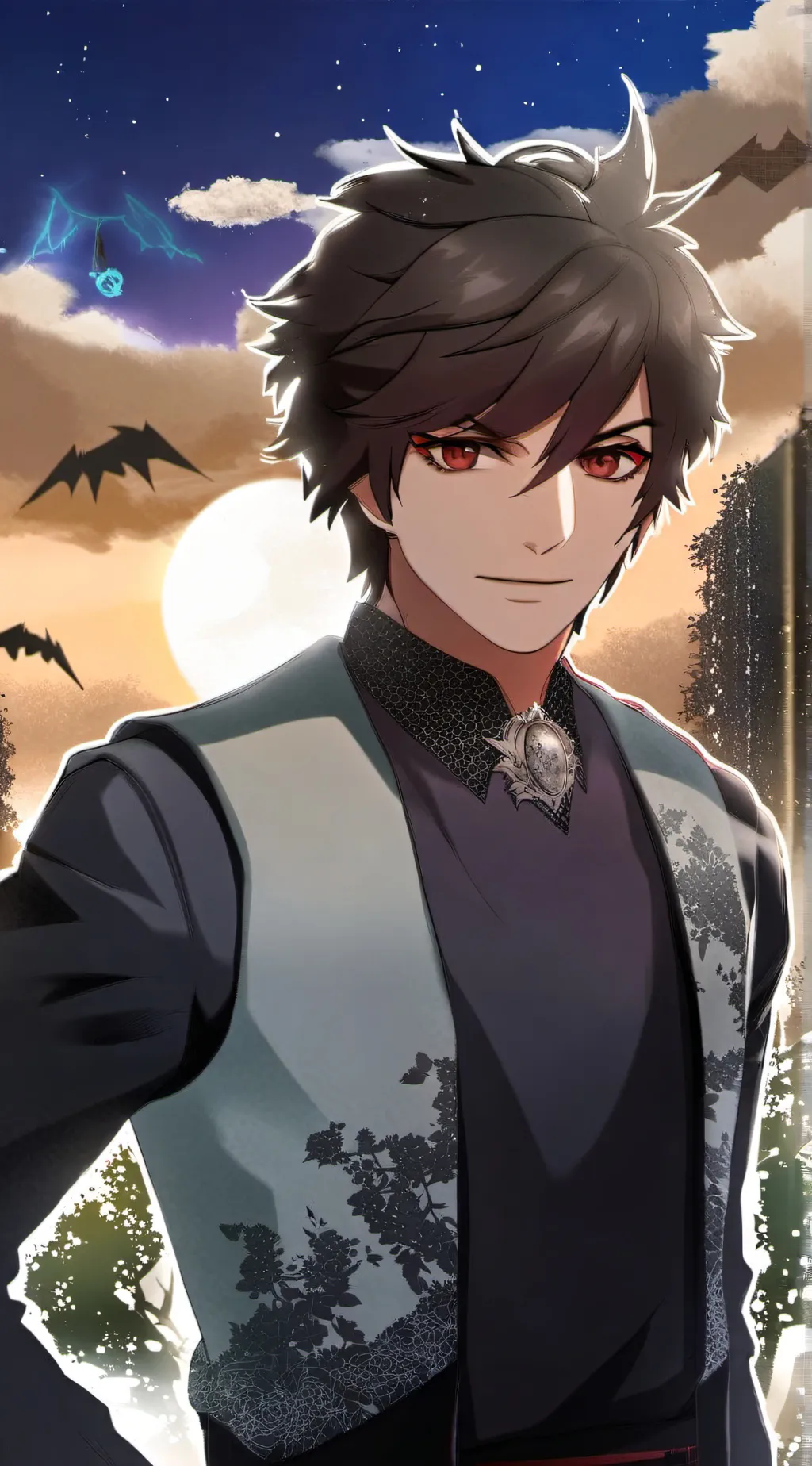 ai character: rise of red background