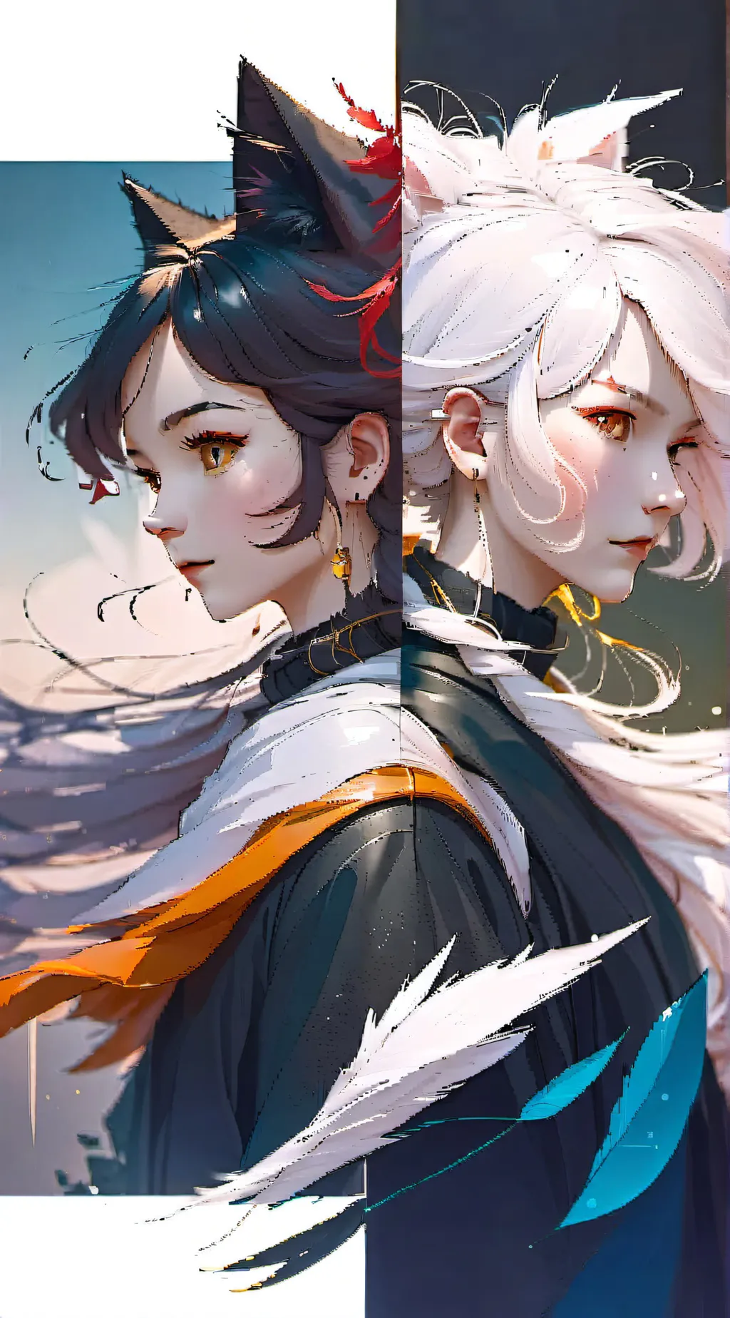 ai character: lucy and lucky  background